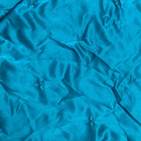 Anthropologie Opal House Teal Velour Tufted Quilt Comforter king - Picture 7 of 8
